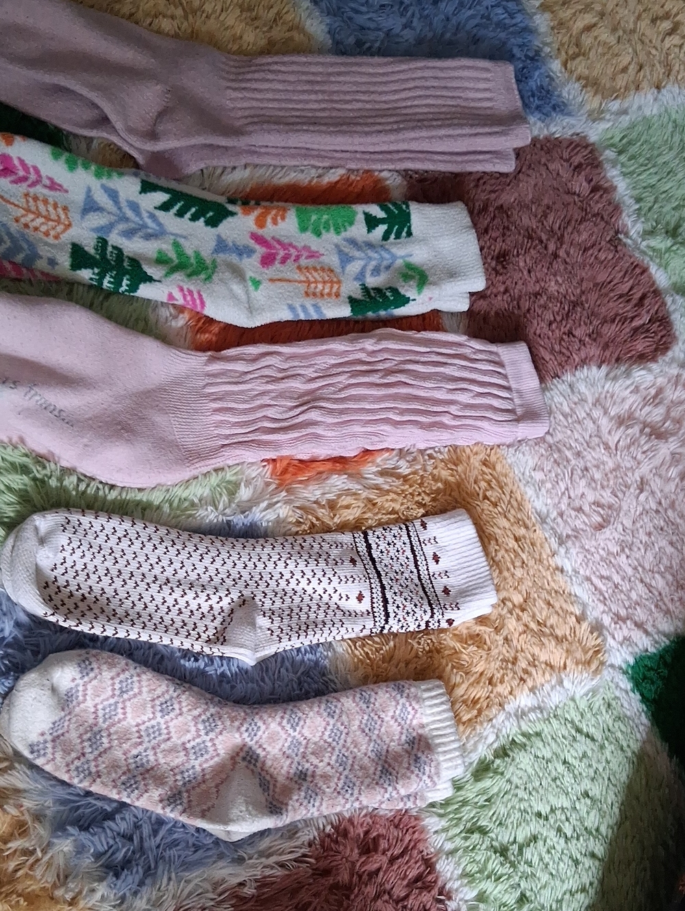 Womens Cozy Socks - 5 Pair Assorted Colors & Prints Size Medium 7-9